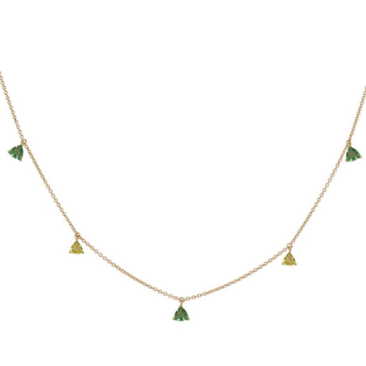 Collar Colgantes Piedras Cuarzo Verde Y Cuarzo Limón Trillon - Colares de pedra verde