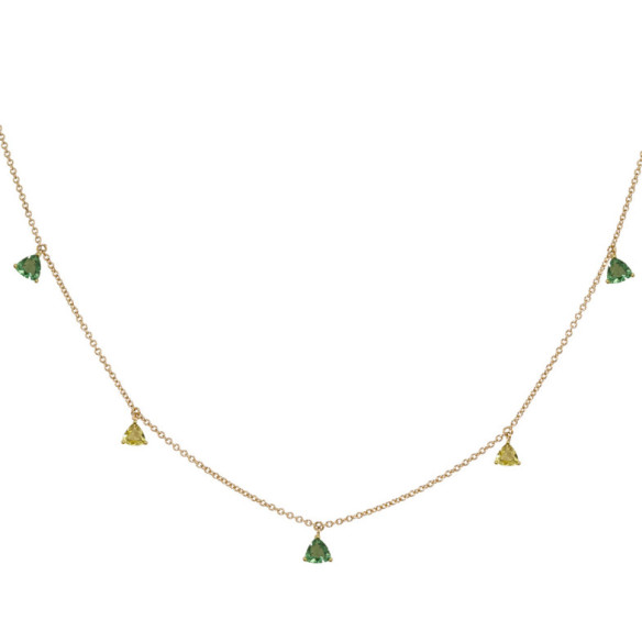 Pendenti di collana Pietre al quarzo verde e al quarzo TRILLON LIMONE - Collane in pietra verde