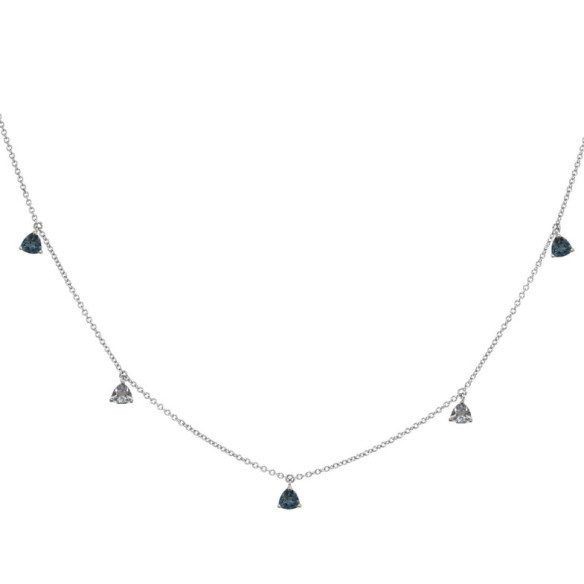 Collar Colgantes Topacio Azul Trillon - Collares de Piedras Azules
