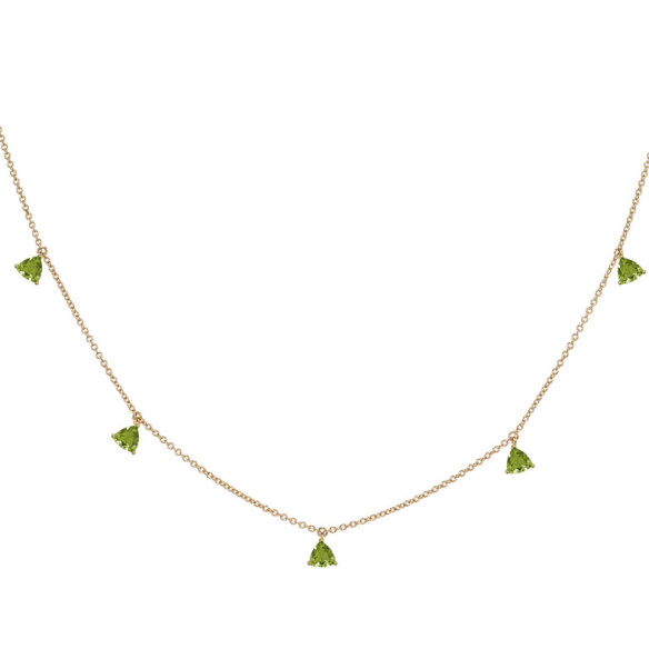 Collana pendente perla verde trillon pietre - Collane in pietra verde