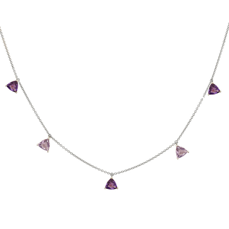 Collar Colgantes Piedras Amatista Trillon - Colares Outras pedras coloridas