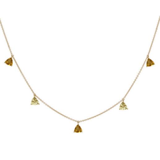 Necklace Pendants Citrine Stones and Lemon Quartz TRILLON - Necklaces Other Color Stones