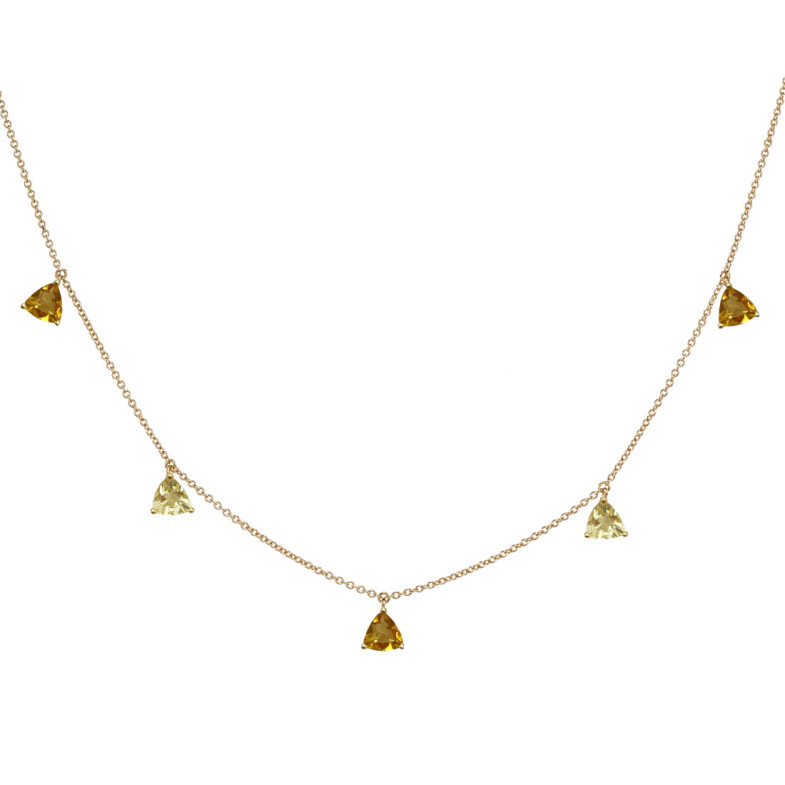 Collana ciondolo Citrino Pietre e Limón Quartz Trillon - Collane altre pietre colorate
