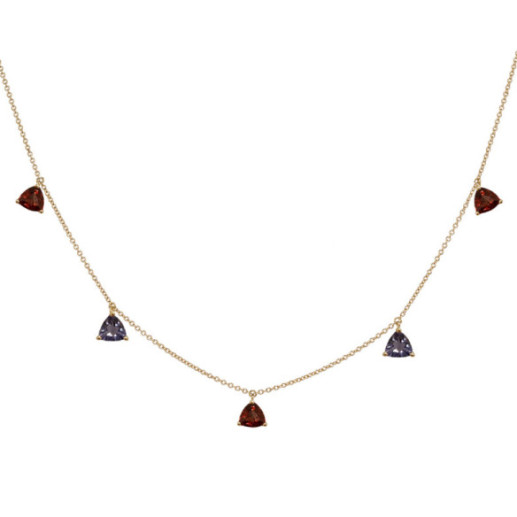Collar Colgantes Piedras Grante Y Iolita Trillon - COLARES