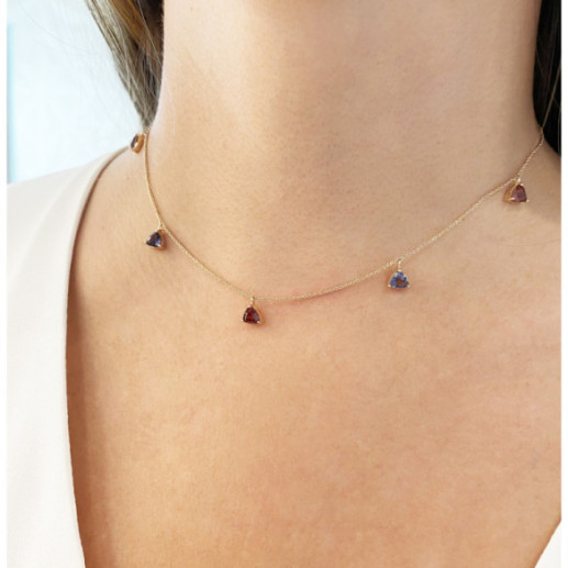 Collar Colgantes Piedras Grante Y Iolita Trillon - COLARES 2