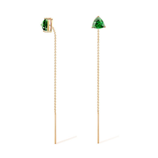 Pendientes Cuarzo Verde Trillon - Brincos Outras pedras coloridas 2