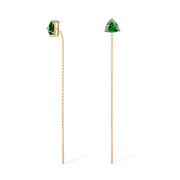 Pendientes Cuarzo Verde Trillon - Pendientes Otras Piedras de Colores