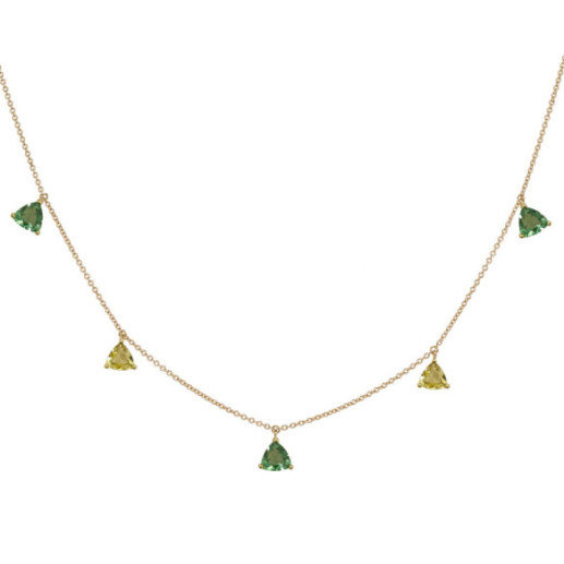 Collar Colgantes Piedras Cuarzo Verde Y Cuarzo Limón Trillon - Collares de Piedras Verdes 2