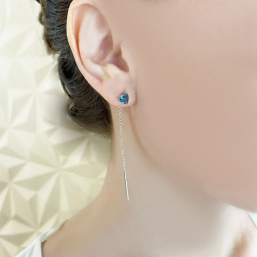 Pendientes Topacio Trillon - Pendientes de Piedras Azul 2