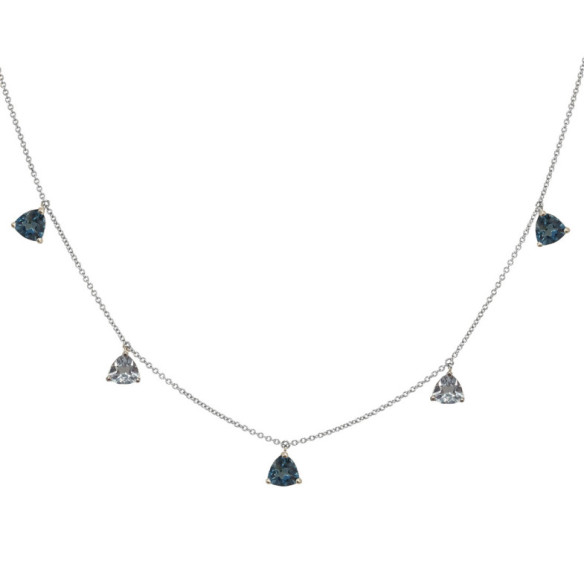 Collar Colgantes Topacio Azul Trillon - COLLARES