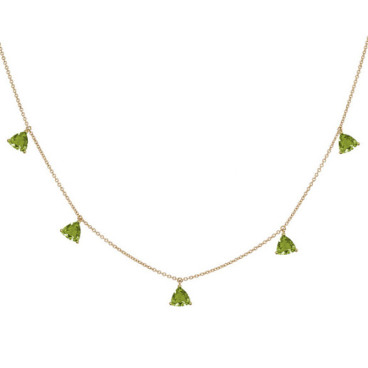 Collar Colgantes Piedras Peridoto Verde Trillon - Colares de pedra verde