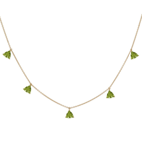 Collana pendente perla verde trillon pietre - Collane in pietra verde