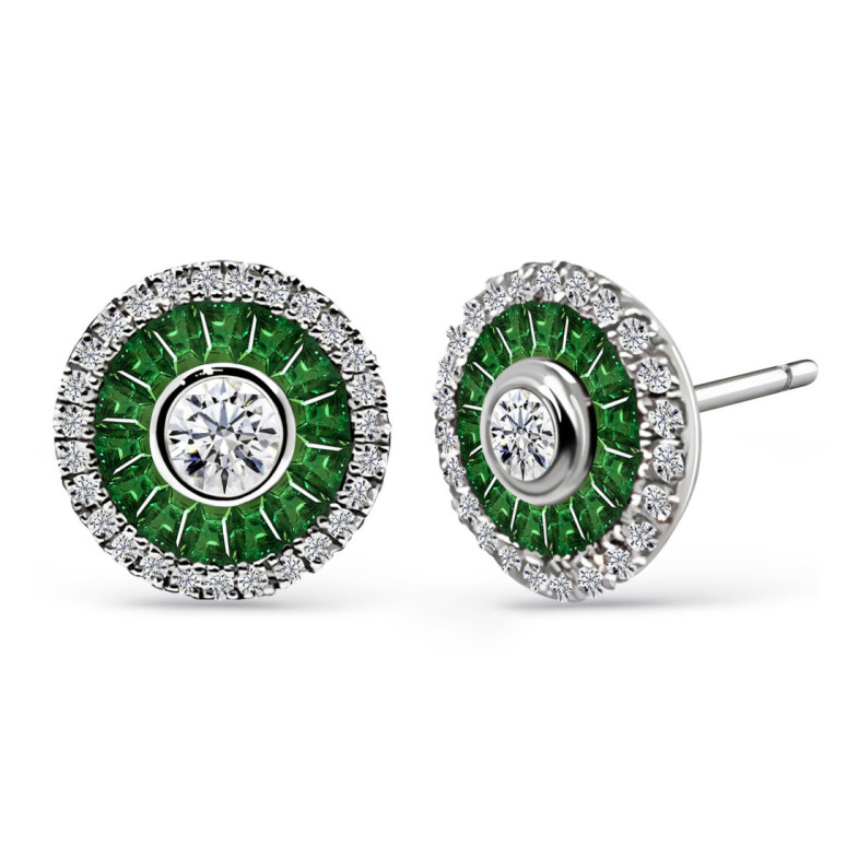 Pendientes Ojo De Perdiz Granate Verde - Pendientes de Piedras Verde