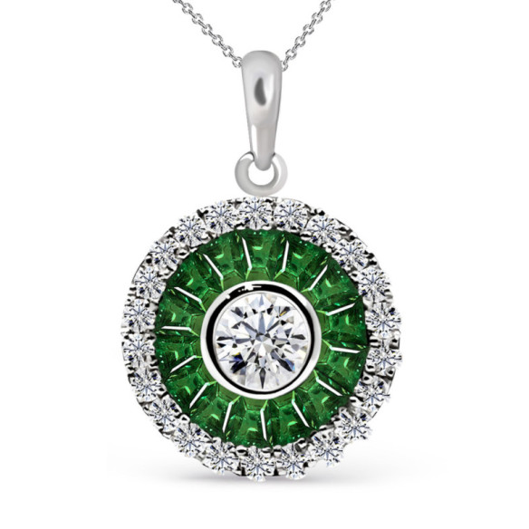 Colgante Ojo De Perdiz Granate Verde - Colgantes de Piedras Verde
