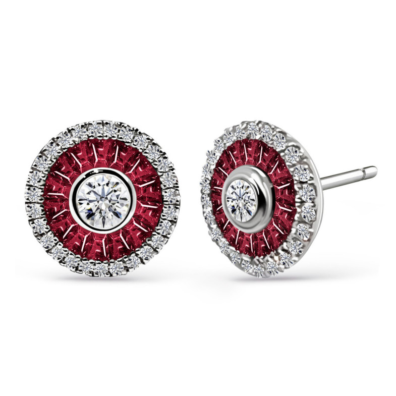 Pendientes Ojo De Perdiz Rubí - Boucles d'oreilles Rubi