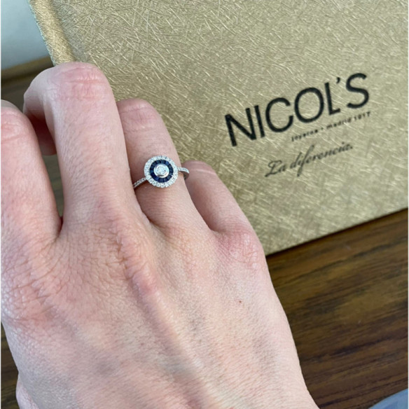 Anillo Ojo De Perdiz Zafiro - diseños vintage