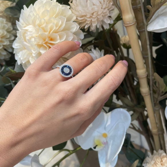 Anillo Ojo De Perdiz Zafiro 0.75 - ANéIS