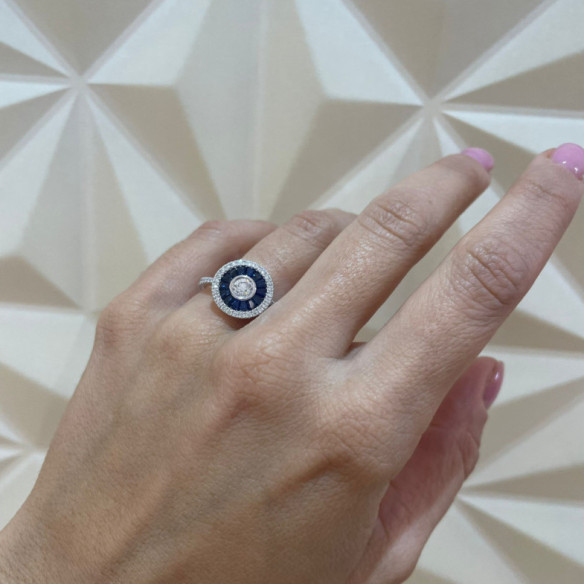 Anillo Ojo De Perdiz Zafiro 0.75 - RINGE