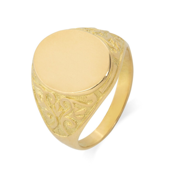 Sello Oro Oval Brazo Grabado - Anillos de Hombre Sellos