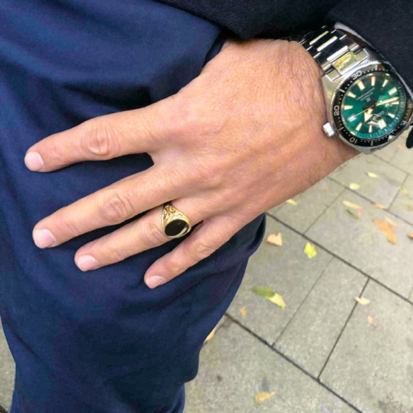 Sello Oro Oval Brazo Grabado - Anillos de Hombre Sellos