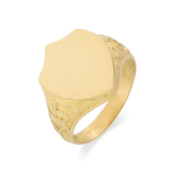 Sigillo d'oro con scudo inciso - Man anelli francobolli