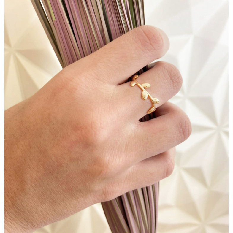 Gold ring leaves MY FIRST JEWEL - Golden rings without stones