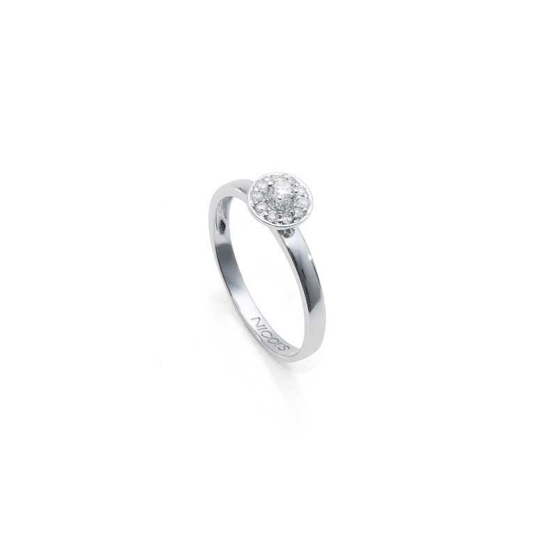 Anillo Diamantes Classic Diamond - Solitarios de Oro Blanco