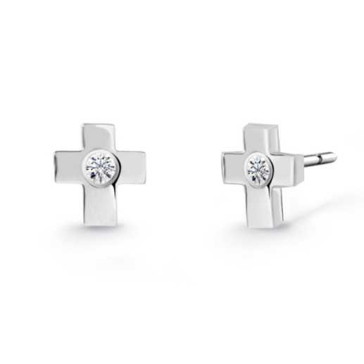 Pendientes Diamantes Dormilonas Cruz - Pendientes de bebe
