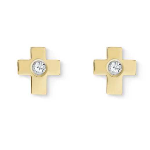 Pendientes Diamantes Dormilonas Cruz - Pendientes de bebe 2