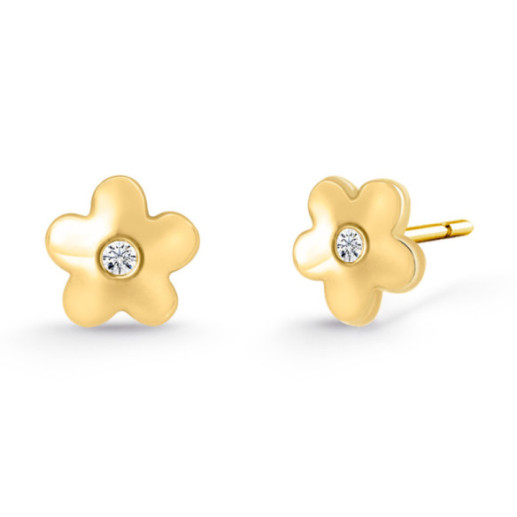 Brincos Diamantes Flores - Brincos de bebê