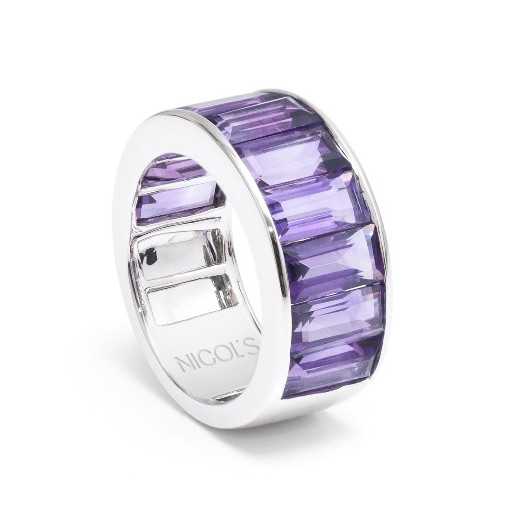 Ring Fluor Amethysten - halbes bündnis