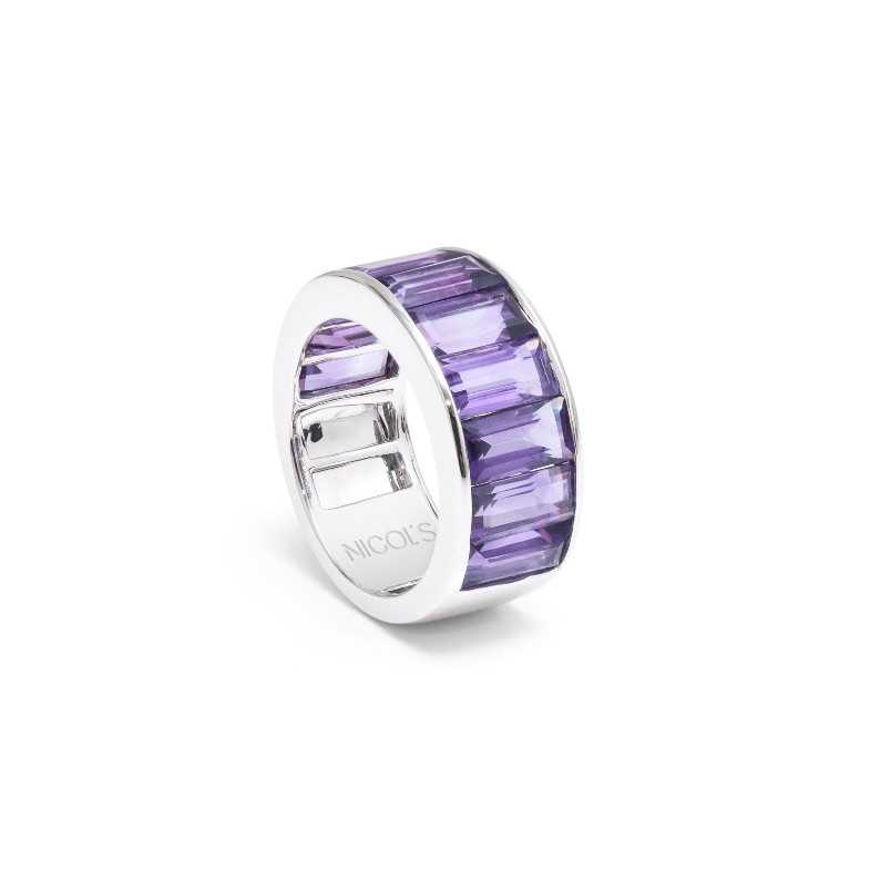 Anillo Amatistas Flúor - media alianza