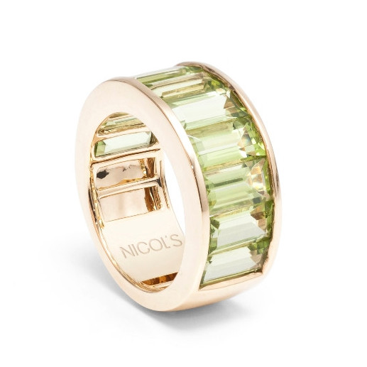 Anello con peridoto verde fluoro - disegni attuali