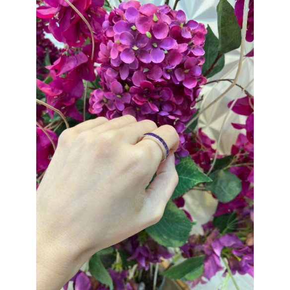 Amatistas FLÚOR MIDI ring - Diamond Wedding Band