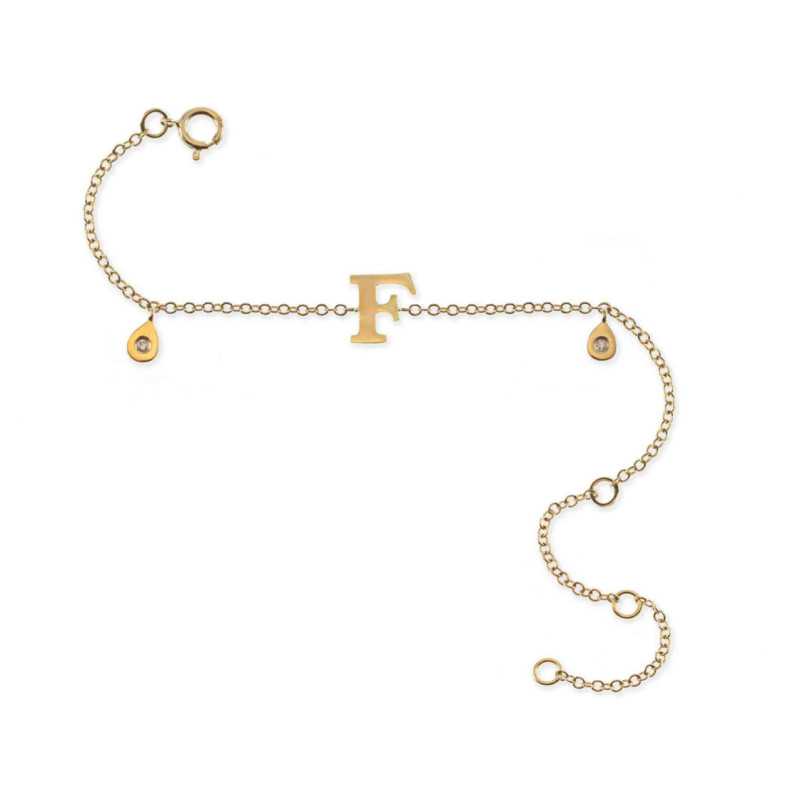 Pulsera Inicial Letra F Mini Details - Pulseras de Diamantes