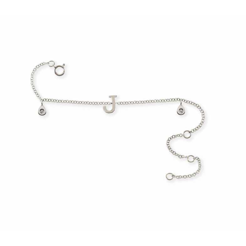 Anfangsbuchstabe J Mini-Details des Armbands - Diamant-Armbänder