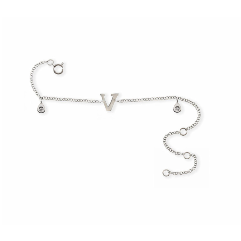 Initial Letter V Bracelet MINI DETAILS - Diamond bracelets