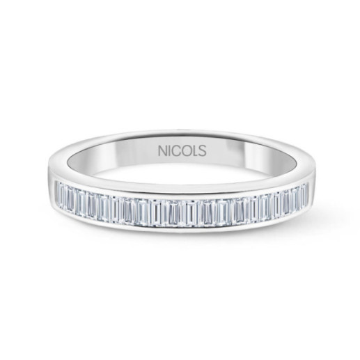 Anillo Alianza Abelia 0.30 Oro Blanco - Alliances baguette