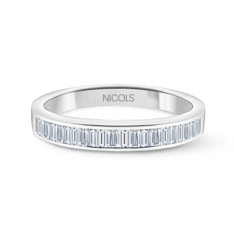 Ring Alliance Abelia 0.30 Oro Bianco - Alleanze di baguette