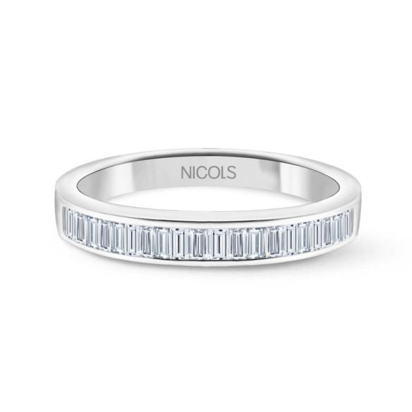 Anillo Alianza Abelia 0.30 Oro Blanco - Alliances baguette