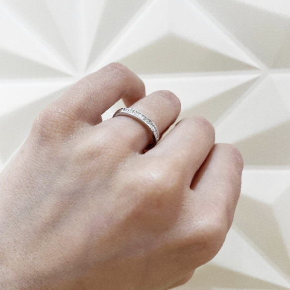 Anillo Alianza Abelia 0.30 Oro Blanco - Alianzas de Baguette