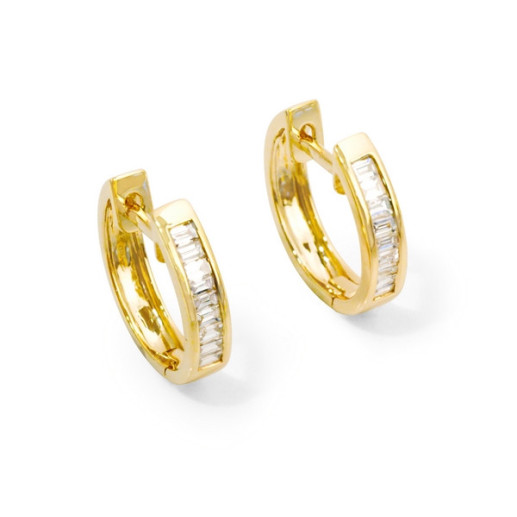 Brincos de diamante baguete crioula - brincos