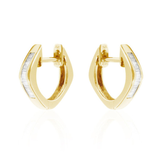 Pendientes Diamantes Aro Criolla Baguette - pendientes de aro
