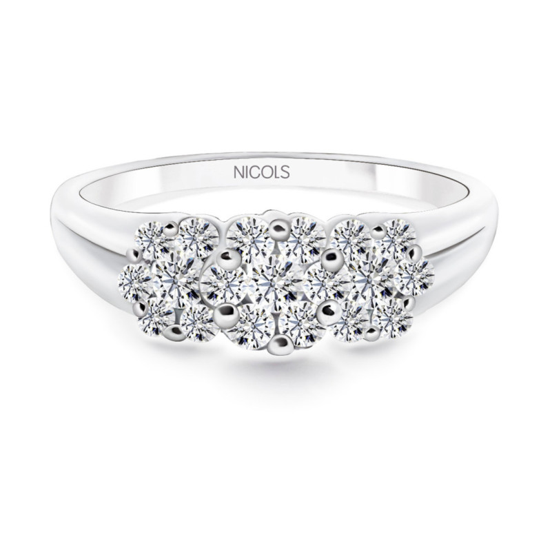 Anillo Diamantes Camelia 0.64 - Diamond Rosette