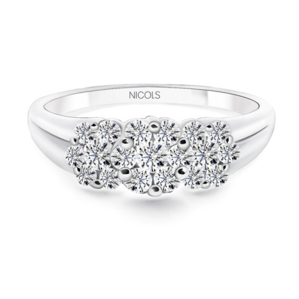 Bague Diamants Camelia 0.64 - rosetón