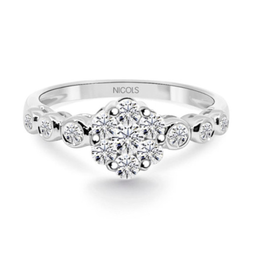 Anillo Diamantes Camelia 0.58 - Talla Brillante