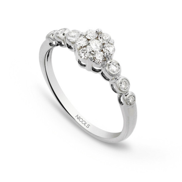 Anillo Diamantes Camelia 0.58 - Talla Brillante
