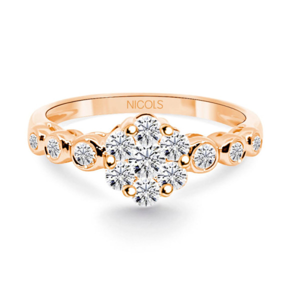 Camelia 0.58 Pink Gold - Verlobungsringe Rosette