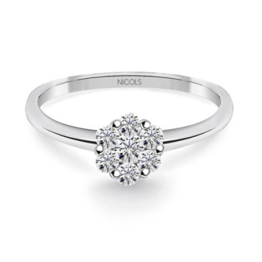 Anel de diamante camélia 0,35 - Brilhante