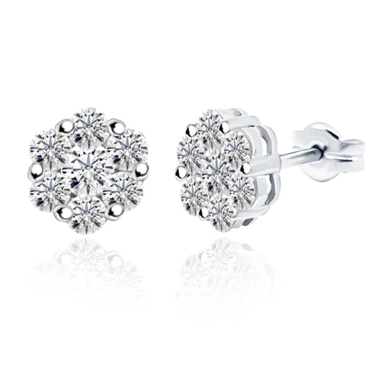 Pendientes Diamantes Camelia 0.80 Oro Blanco - dortoirs